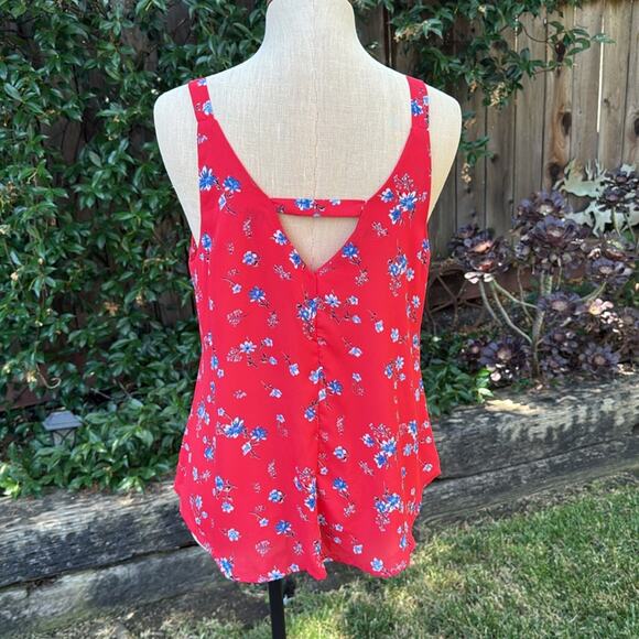 Sienna Sky Lightweight Floral Knotted Tank Blouse Size Medium - Picture 4 of 9